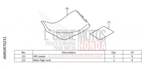 KIT,HIGH SEAT *NH1L* CRF1100DN de 2022